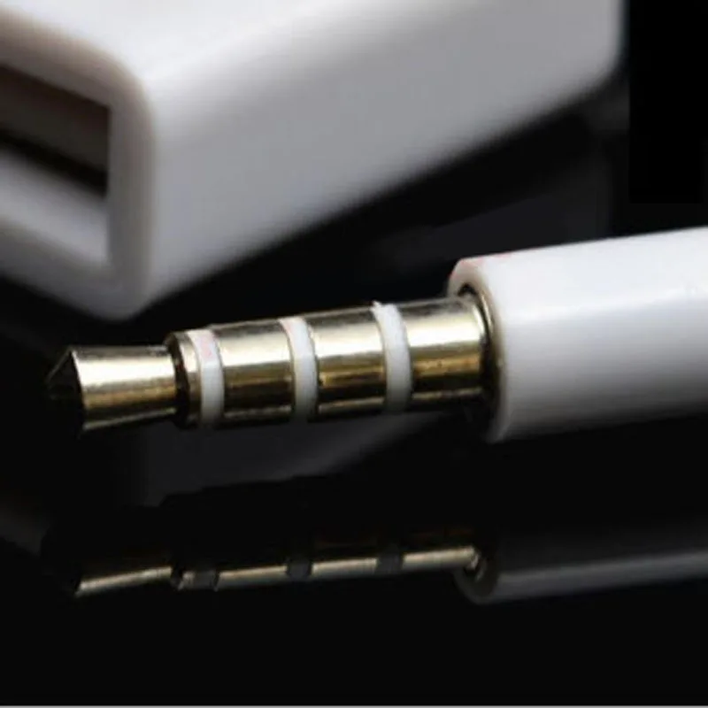 12v Car 3.5mm Male AUX Audio Plug to USB 2.0 Female Converter Adapter Cable New