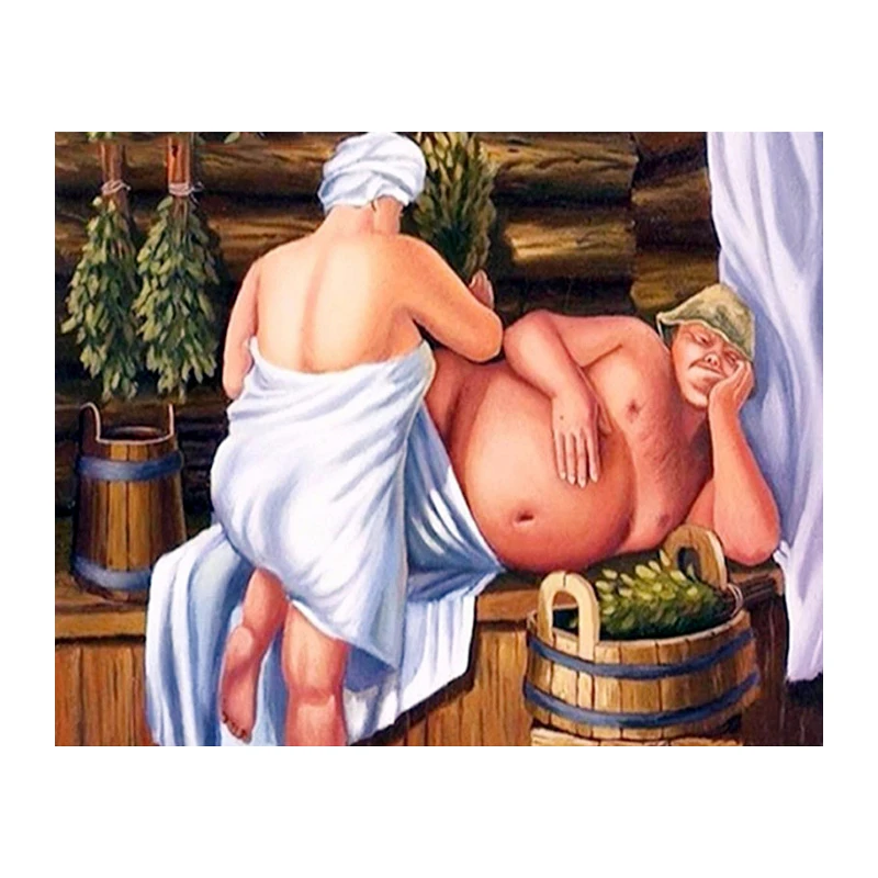 5D DIY Diamond Painting Cross Stitch  Cartoon Bathe Full Picture Of Round, Diamond Embroidery,Painting Needlework Crafts