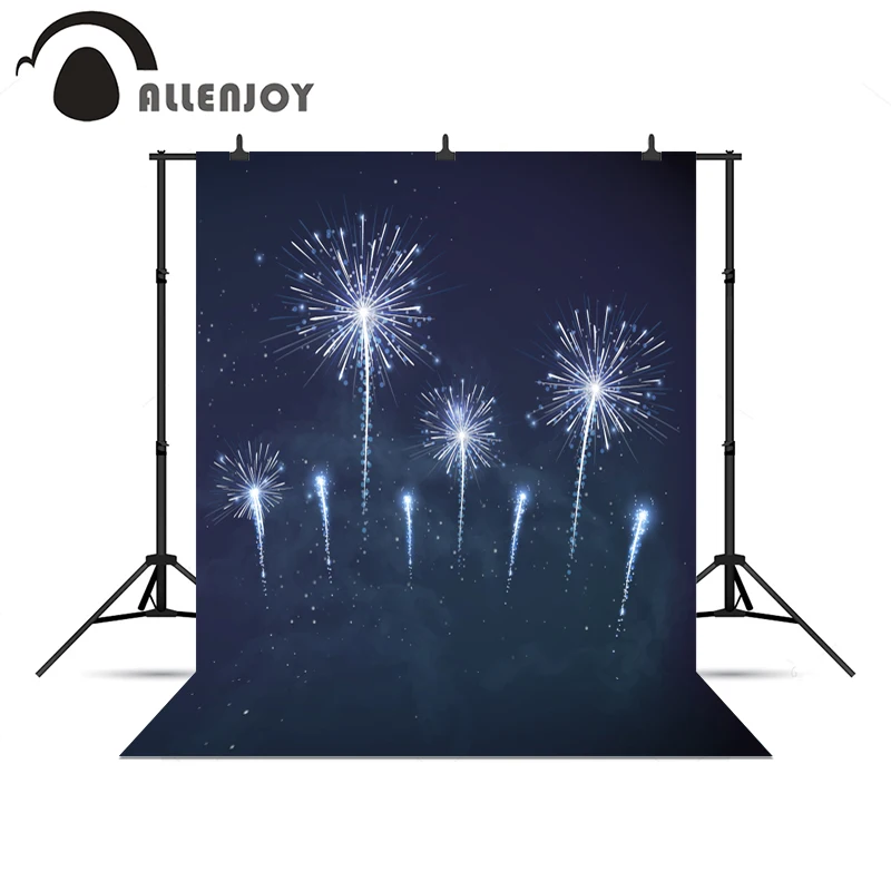 

Allenjoy backdrop New Year fireworks blue shiny light spot fond background for photos background for photo shoots