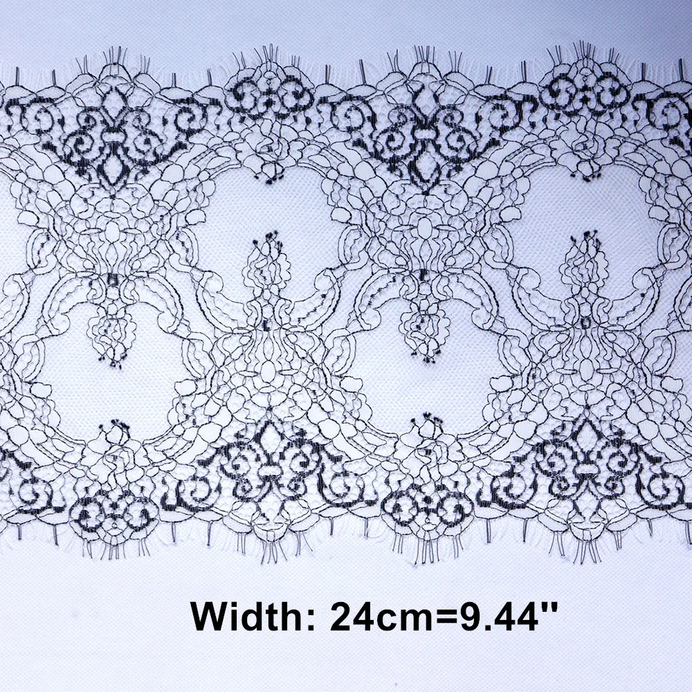 3 метра в длину 24 см в ширину красный белый с двойной окантовкой ресниц гипюр кружевной Обрезной бюстгальтер свадебный кружевной Обрезной французский кружевной Обрезной материал DIY