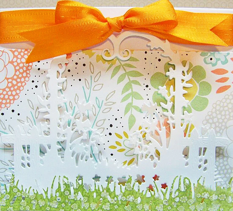 Swovo زهرة بوابة السياج المعادن قطع يموت لسكرابوكينغ DIY ورق الحرف بطاقة صنع الزخرفية النقش يموت تخفيضات 121*91 مللي متر
