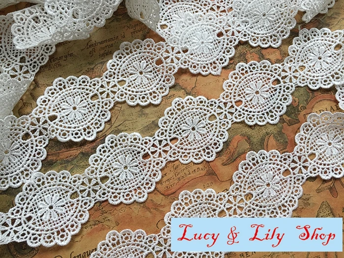 5 Yards/lot cheap lace trim embroidered venise lace trim off white