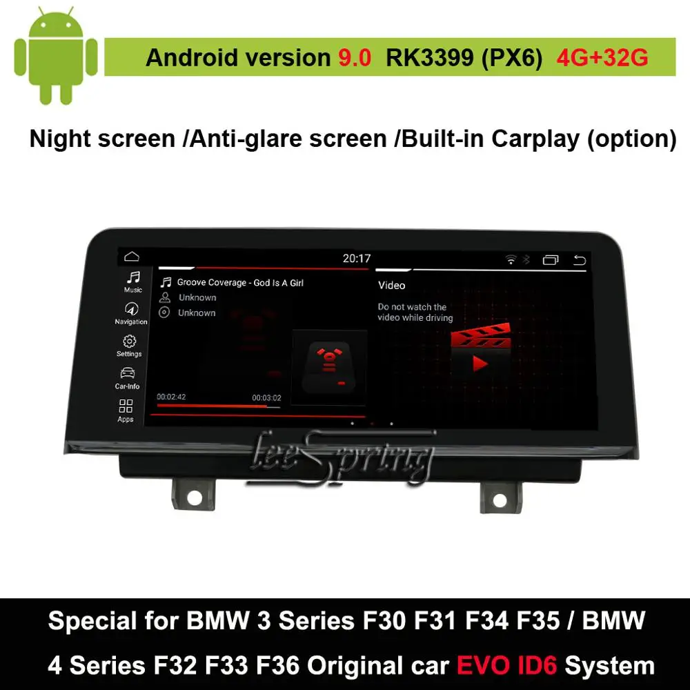 

Android 9.0 Car Multimedia Player for BMW 3 Series F30/F31/F34 /for BMW 4 series F32/F33/F36 Auto GPS Navigation Original ID6