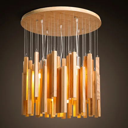 Creative Modern Design Meteor Shower Wooden Pendant Lamp Dinning Creative Modern Design Meteor Shower Wooden Pendant Lamp Dinning Room Rustic Light Fixture Dia 40cm
