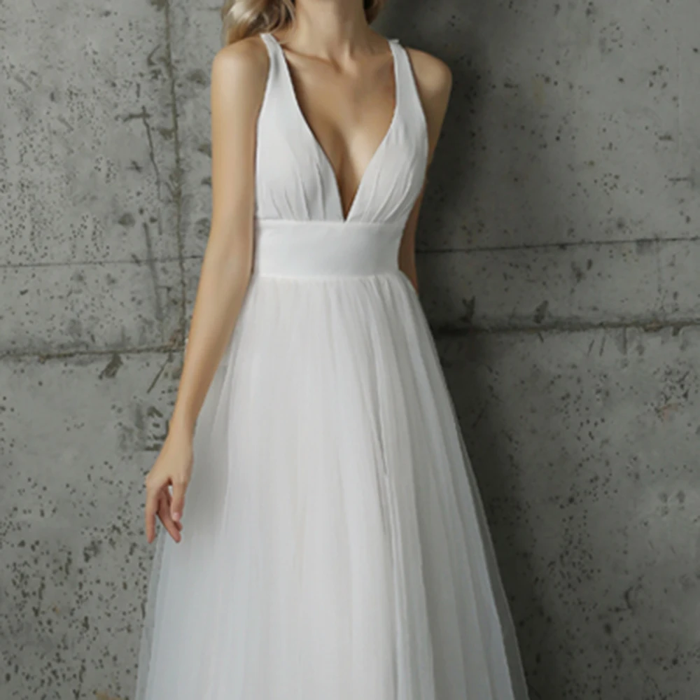 

New Elegant Long Maxi Party Dresses Women Jurken Deep V Neck Backless Sleeveless Sexy Bandage Dresses Female Vestido White