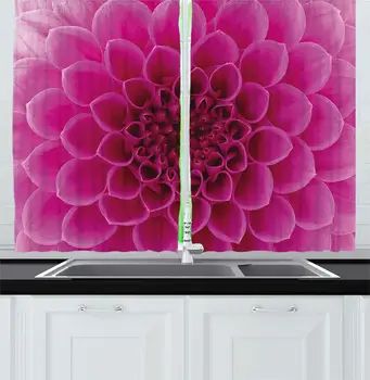 

Floral Kitchen Curtains Close-Up Flower Petals Florets Nature Beauty Fragrance Botany Bloom Fresh Picture Window Decor Panels