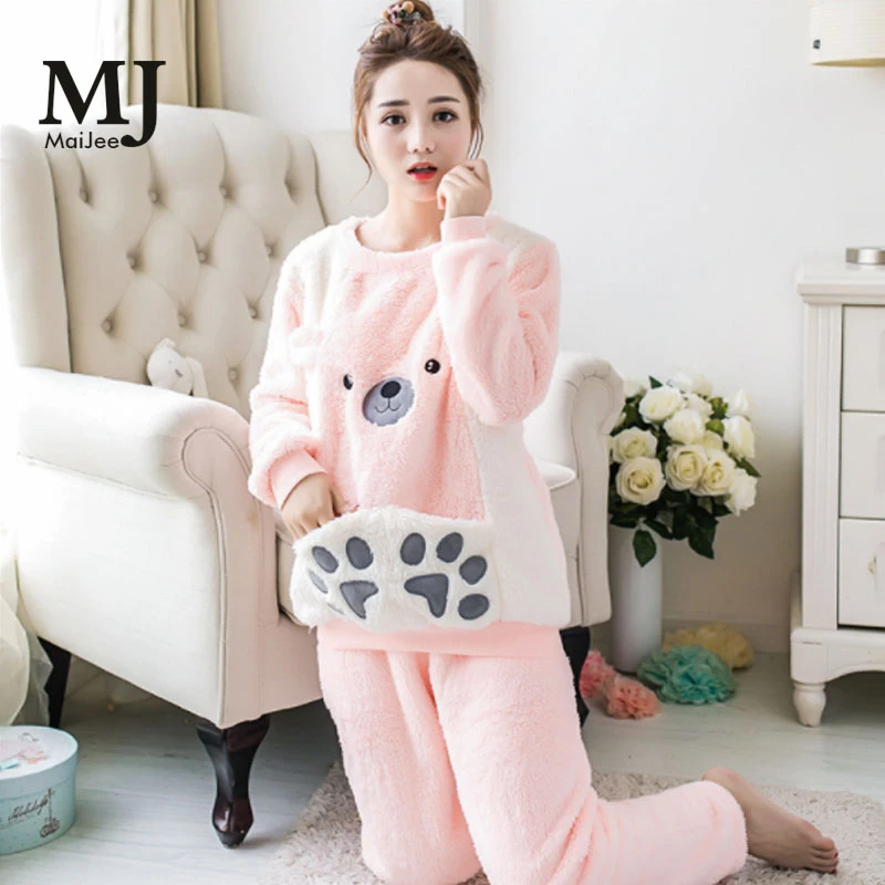 Mj057a Kis Sicak Pijama Takimi Flanel Kigurumi Pembe Pijama Kadin Pyama Pizama Damska Pijama Mujer Pigiama Donna Pijama Femme Pajama Sets Aliexpress