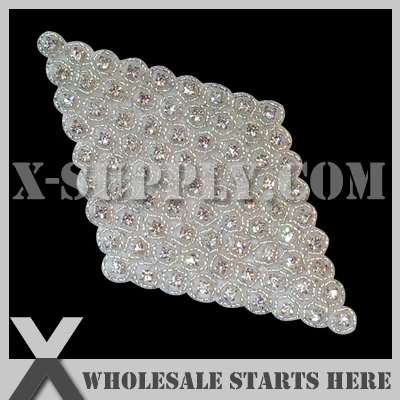 (25 шт./лот) Аппликация из бисера с кристаллами и стразами для свадебного платья на
