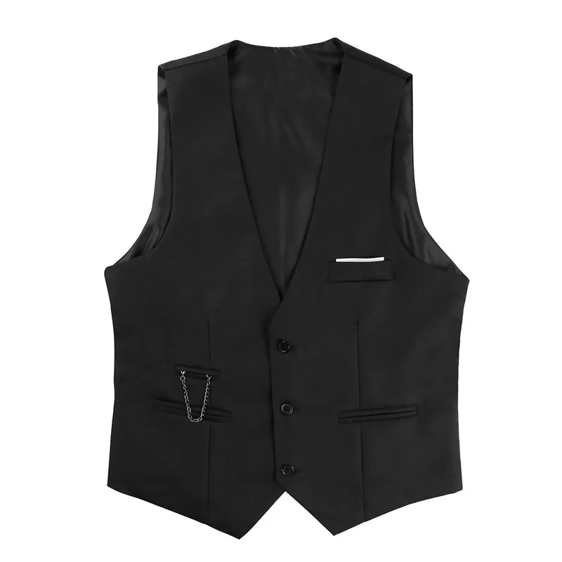 TiaoBug Мужской приталенный костюм, винтажный элегантный жилет с v-образным вырезом и пуговицами, мужской жилет, мужской жилет, повседневный деловой пиджак
