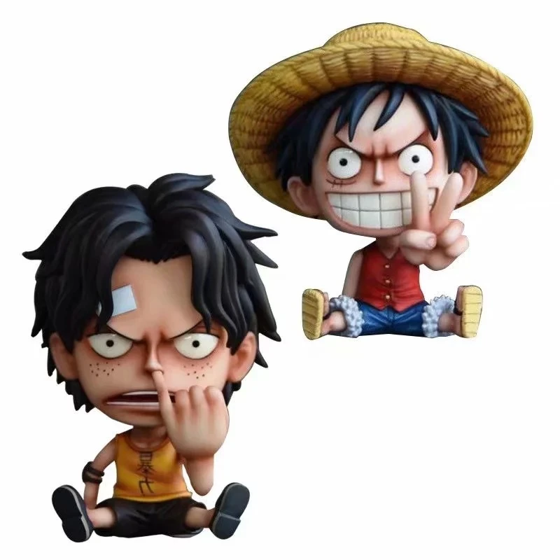 アニメワンピース自信ああうんルフィ 鼻ピッキングエースおかしいかわいいフィギュアモデルおもちゃ Aliexpress