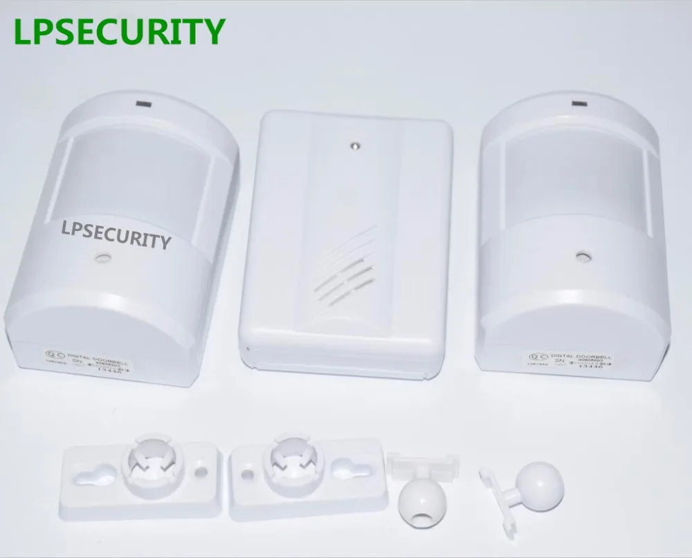 2 передатчика LPSECURITY 1 приемник дверные колокольчики и с PIR датчиком движения