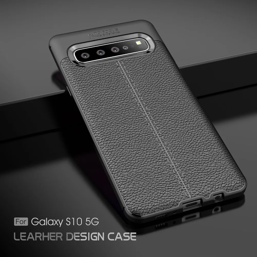 Для Samsung Galaxy S10 5G чехол S105G Capa Litchi шаблон Силиконовый ТПУ задняя крышка мягкий для