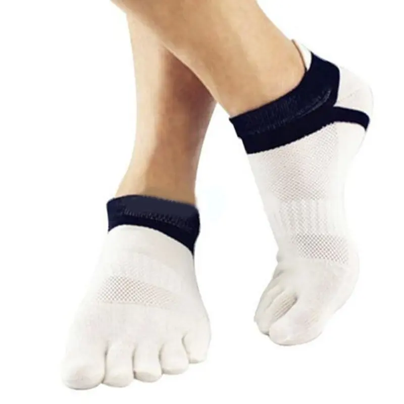 Новейшая Высококачественная Мужская из чистого хлопка носок дышащие пять пальцев носки - Цвет: Белый