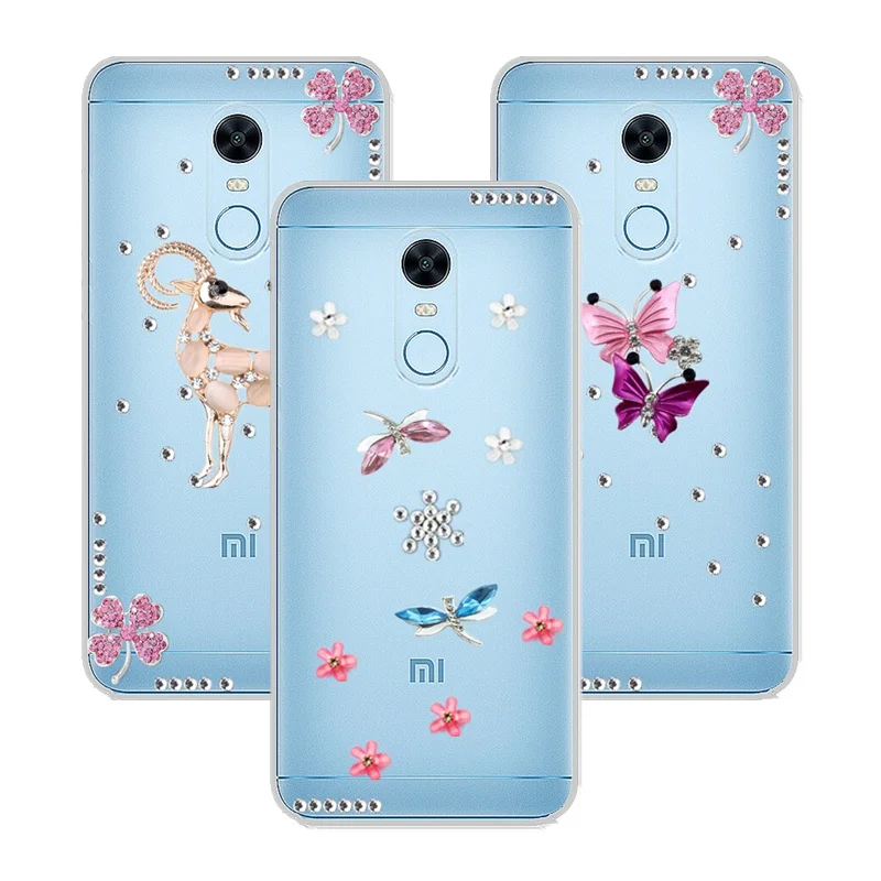 

For Xiaomi Redmi 5 plus 6a 6 pro S2 Note 5a prime 5 Mi A2 lite 8 SE 6X 5s Mix 2s Max 3 2 Bling Rhinestone Case Cover Phone Shell