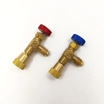 

2pcs R22 R410A Refrigeration Charging Adapter for 1/4in Safety Valve Service