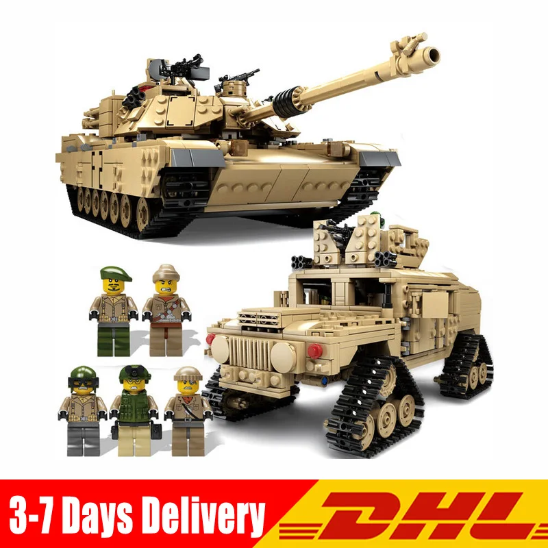 

1643 Pcs KAZI Tank Building Blocks Blocks M1A2 ABRAMS MBT KY10000 Creative 1 Change 2 Tank Toys Compatible LegoINGlys Gifts