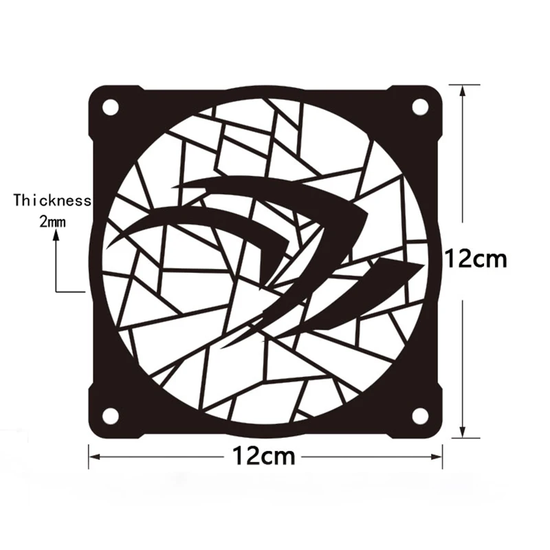 3 шт./лот DIY 12 см* 12 см крышка вентилятора алюминиевая крышка используется для 120 мм радиатора 120 мм вентилятор с крутым логотипом для компьютера чехол для охлаждения