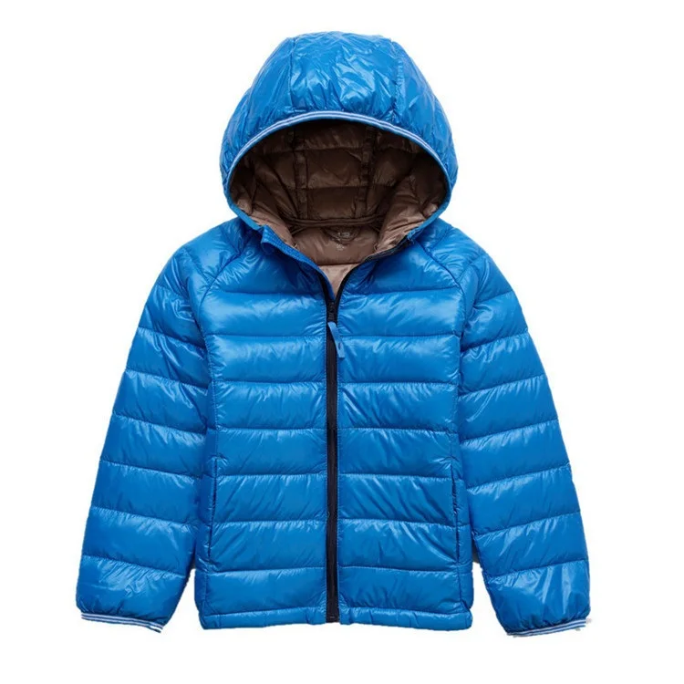 Г. Зимние пуховики для мальчиков и девочек, брендовые Детские теплые пуховые пальто детская теплая верхняя одежда защита от холода HC515 - Цвет: Blue