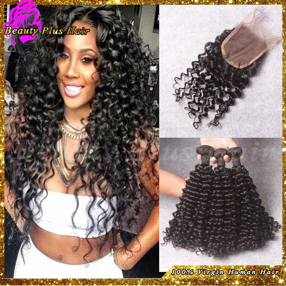 6a Cheap Eurasian Curly Hair With Closure Unprocess Virgin Hair