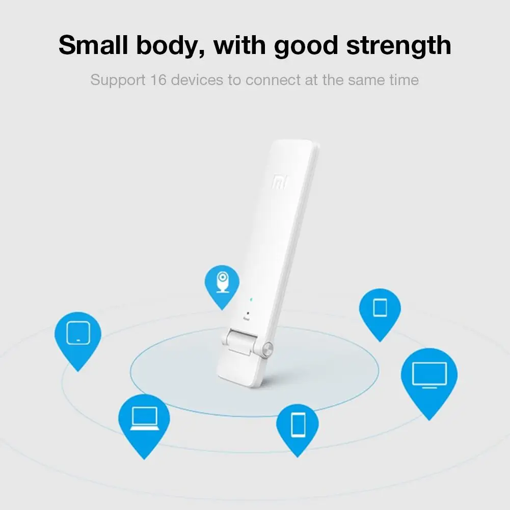 

For Xiaomi WiFi Amplifier 2 Generation Signal Repeater Wireless Routing Extender Receives Enhanced Signal 300Mbps 802.11n