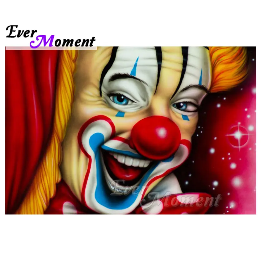 Ever Moment Clown Diamond Painting Handmade Full Square Drill Picture Mosaic Embroidery Home Decoration Stones S2F1334 | Дом и сад