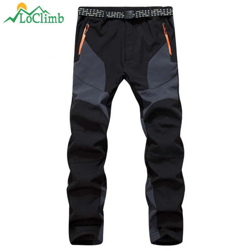 LoClimb Nuevo 2018 invierno Softshell pantalones hombres Trekking Fleece pantalones calientes impermeable para el deporte al aire libre esquí escalada, AM193 LoClimb Nuevo 2018 invierno Softshell pantalones hombres Trekking Fleece pantalones calientes impermeable para el deporte al aire libre esquí escalada, AM193