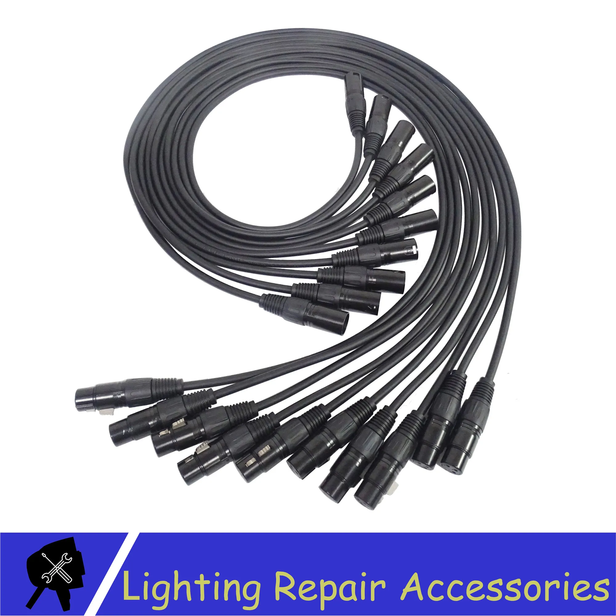 

10 Pcs/lot 3 PIN DMX Cable 1M 2M 3M 4M 5M DMX Signal Line Cable Black Connector For DMX512 Controller Led Par Stage Lights