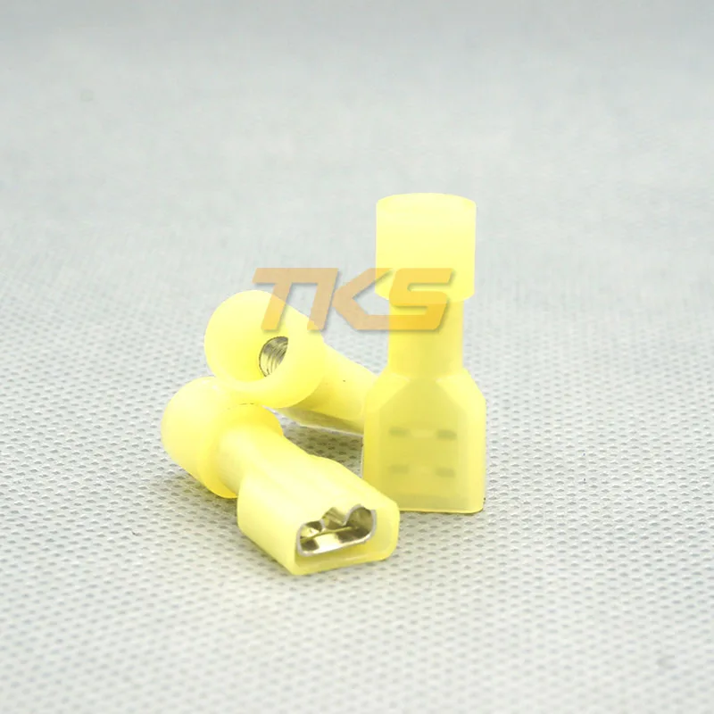 Fully Insulated Nylon FDFN 5.5 250 Female Spade Lugs Yellow AWG 12 10