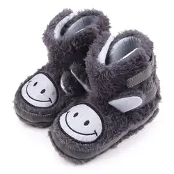 Зимние теплые детские сапоги для новорожденных девочек мальчиков обувь теплый милый Принт детские сапоги детская обувь 0-12 м