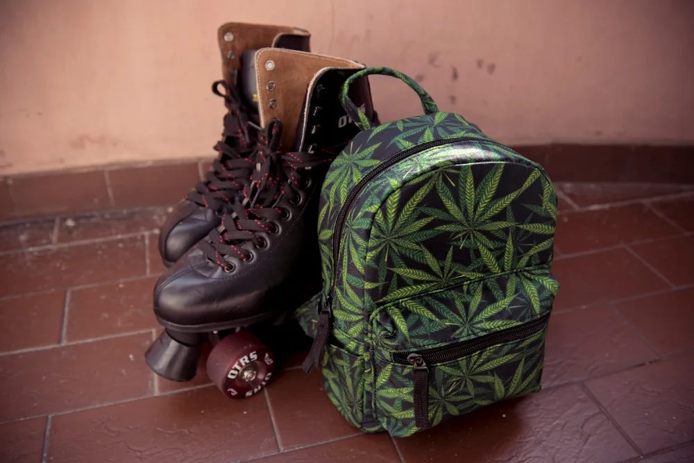 weed 3D printing mini backpack women mochila masculina Fashion New canvas backpacks For Teenagers Girls school bags