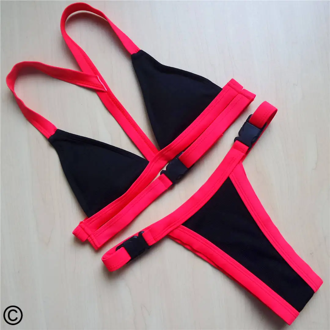 Сексуальный спортивный бикини, женская одежда для плавания, женский купальный костюм, комплект бикини из двух частей, ребристый купальник со средней талией, купальник для женщин V887 - Цвет: V888 Black
