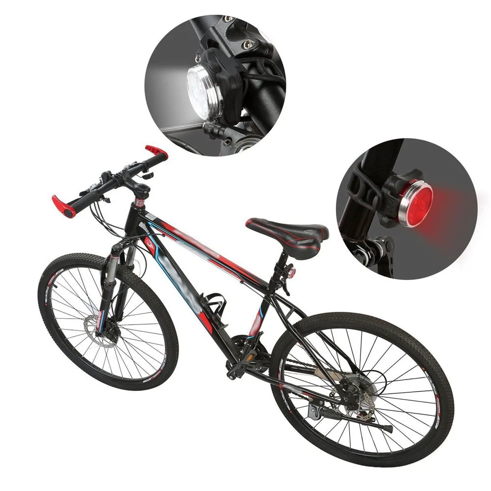 1 комплект 4 режима USB Перезаряжаемый велосипедный светильник 3 светодиодный головной передний задний фонарь с клипсой Аксессуары для велосипеда