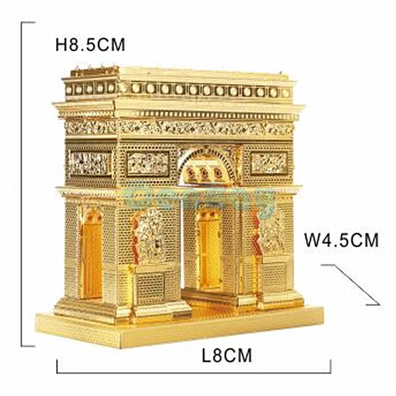 PieceCool Золотой 3D металлический пазл собранная архитектурная модель Лобзики DIY знаменитая конструкция 3D модели для детей игрушки и подарок - Цвет: ARC DE TRIOMPHE