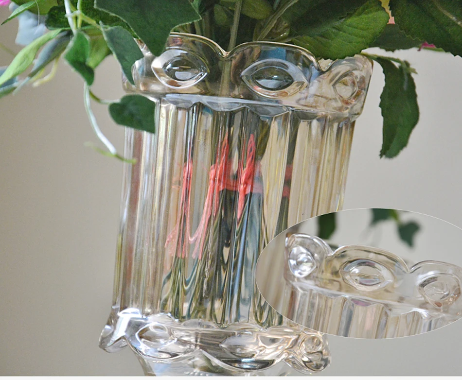 Европейская Высококачественная бронзовая Хрустальная стеклянная ваза ручной работы ваза цветочный горшок настольная мебель ремесла домашняя ваза для свадьбы