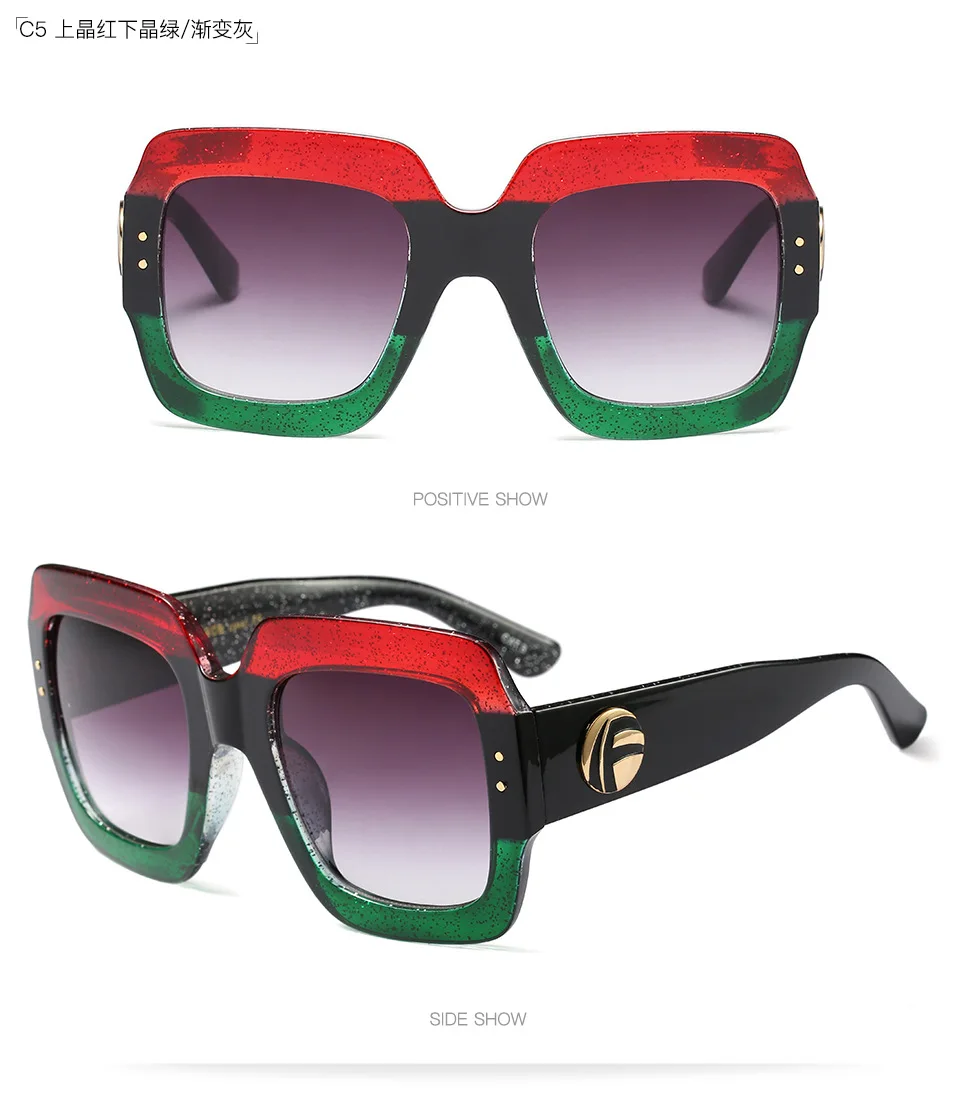 Трехцветная оправа, солнцезащитные очки для женщин, роскошный бренд, дизайнерские, большие квадратные солнцезащитные очки для мужчин, металлическая оправа, для вождения, рыбалки, солнцезащитные очки для женщин