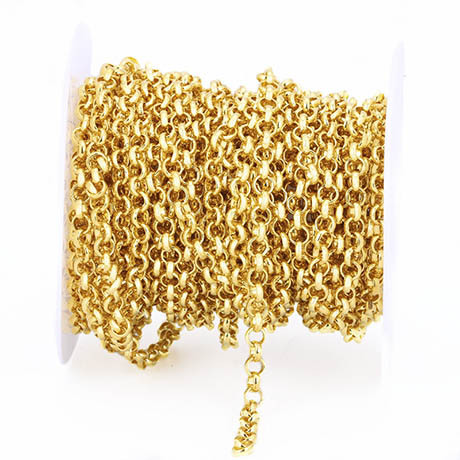 Long DIY Necklace Chains Rhodium/Silver/KC Gold/Antique Bronze Punk 3.2/4.8/5.8mm O shape Link Chain for Jewelry Making