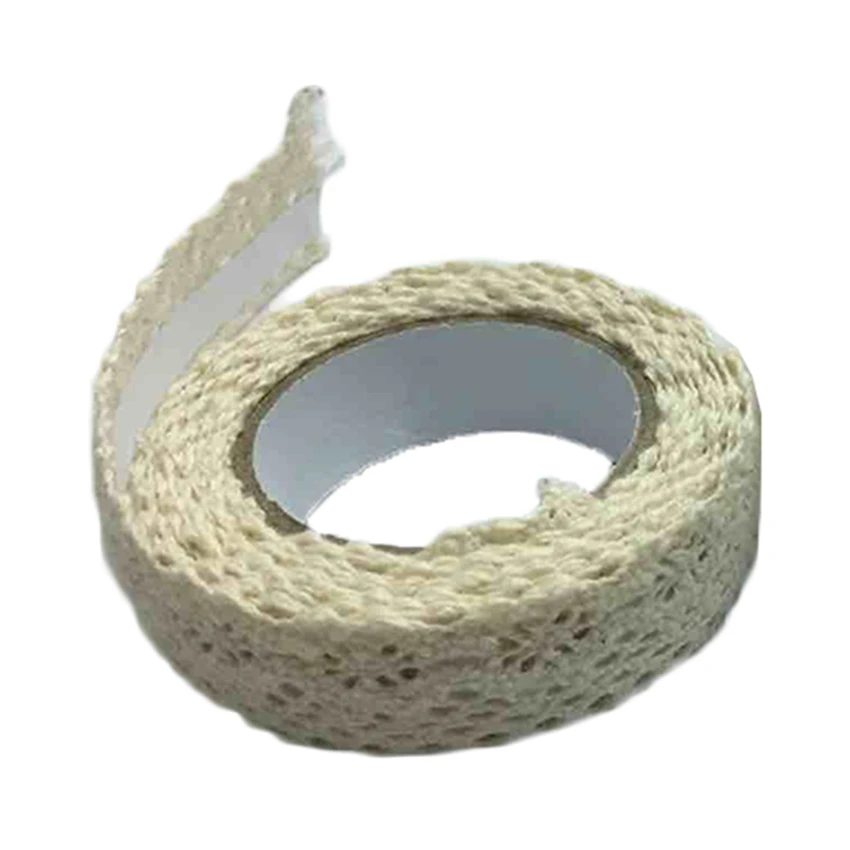 

1 Roll 1.7m Cotton Fabric Lace Tape Colorful Lace Decorative Tape Candy Color Masking Adhesive Wash Decorative Sticky LQW1572