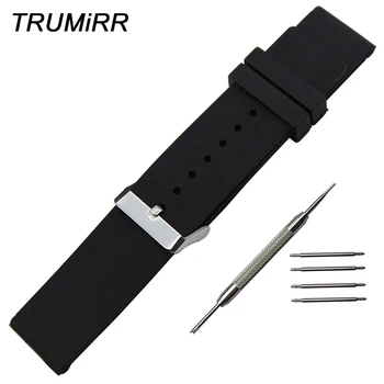 

Silicone Rubber Watchband 22mm for Vector Luna Meridian Smart Watch Band Stainless Steel Buckle Strap Resin Wrist Bracelet Black