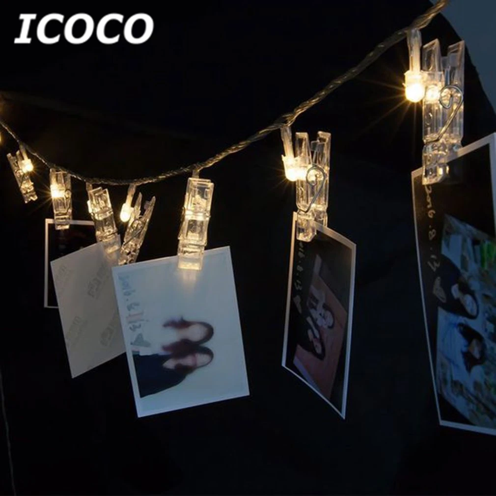 

ICOCO 1.5m 3m LED Garland Card Photo Clip String Lights for New Year Christmas Festival Party Wedding Lamp Decoration led light