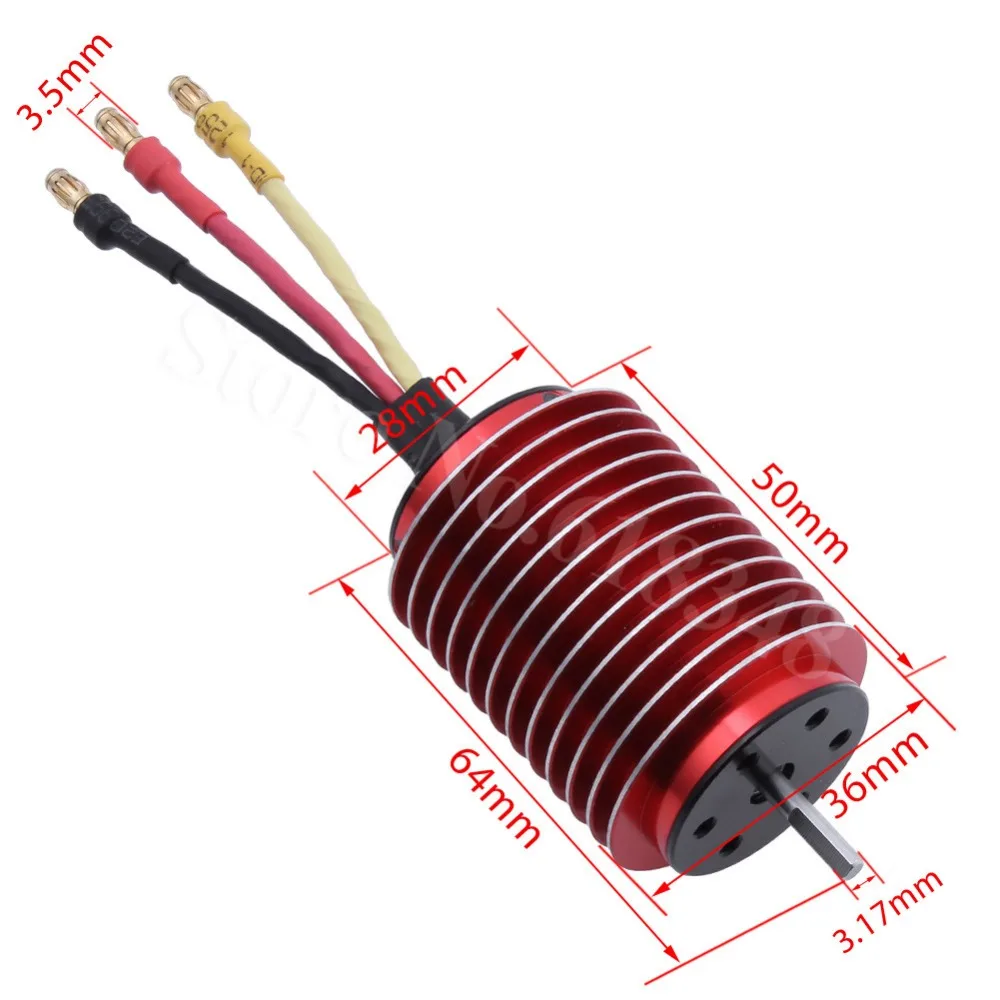 

3650 540 Brushless Motor Inner Rotor 4000KV 4-Pole 3.175mm Shaft for 1/10 Scale RC Car Truck Buggy HSP Traxxas Himoto HPI Racing