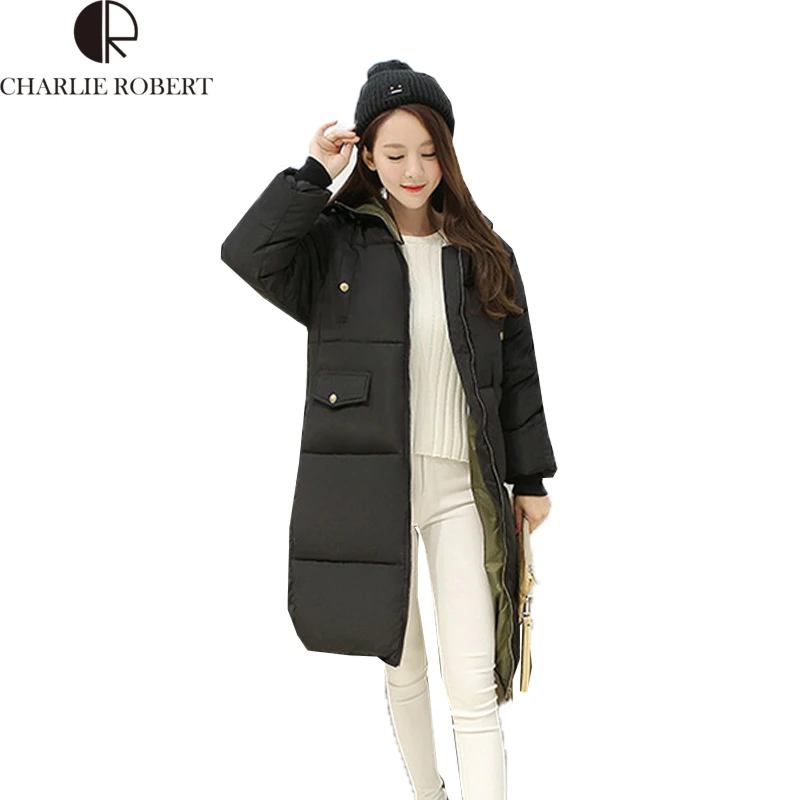 

Full Size Coat Slim Down Hooded Coat Woman Winter Coat Warm Parkas Women's Elegant Outwear Jackets casacas mujer 2016