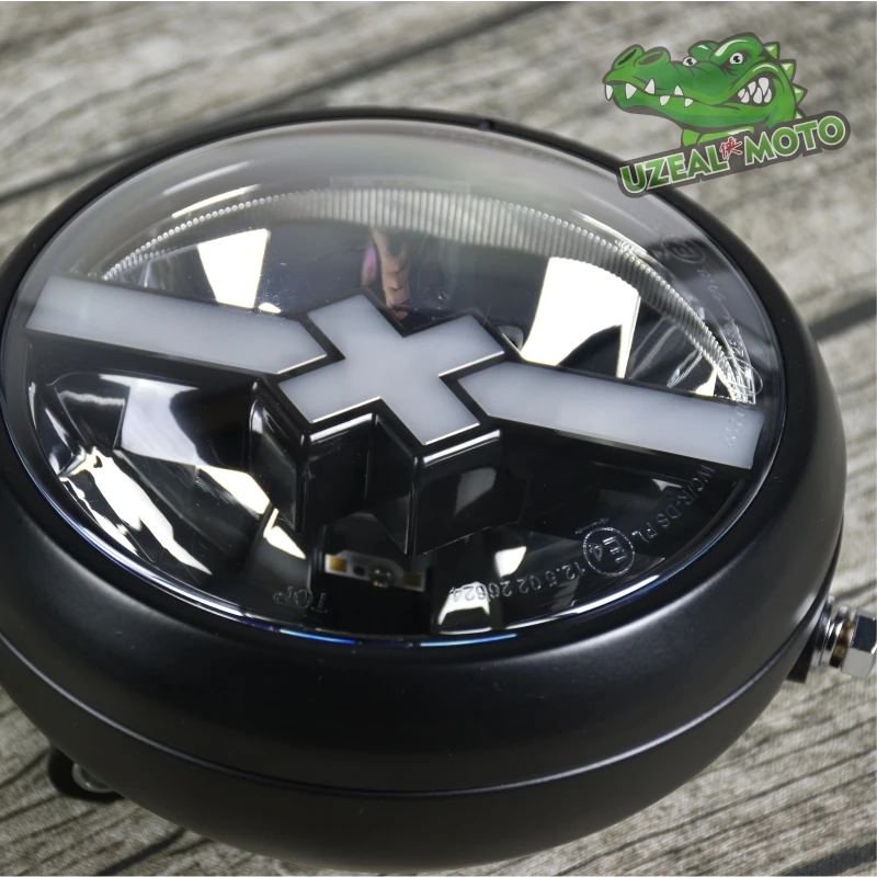  JUTE Universal Motorcycle modification Headlamp X-type LED head light superbright headlight - 33040708156