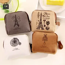 Coin purses,Restoring ancient ways Paris memory canvas coin purses zero wallet child women change purse,lady zero wallets bag