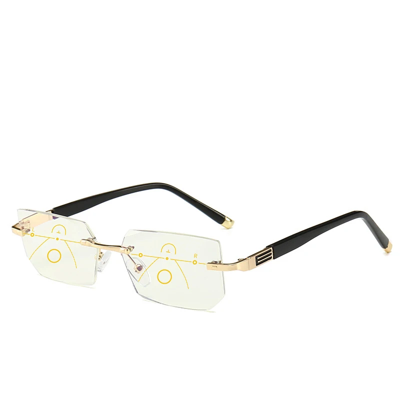 Бескаркасные унисекс мульти фокус очки прогрессивные для женщин и мужчин анти-синий свет очки для чтения Алмазная огранка очки+ 1,0 1,5 2,0