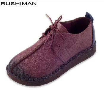 

Autumn Genuine Leather Oxford Shoes comfortable Pregnant Women Shoe Mother Driving Shoe Female Moccasins Women Handmade Flats Sh