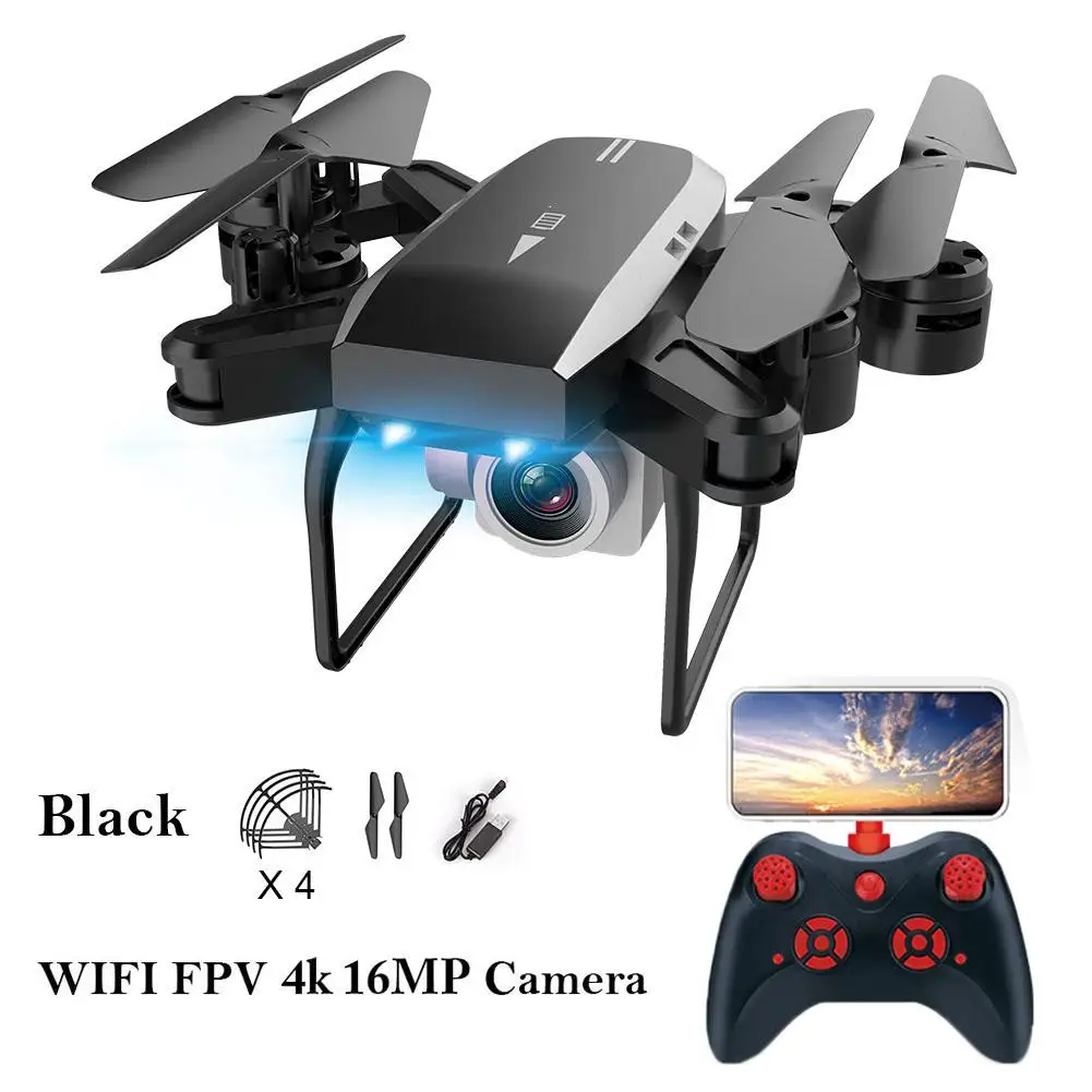 

2019 NEWEST KY606D Long Life Folding Aerial Drone Altitude Hold FPV RC Quadcopter Model WiFi Map Remote Control Aircraft Model