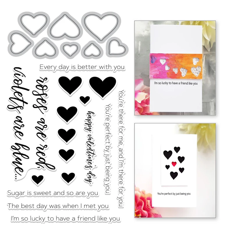 

Eastshape Love Letters Metal Cutting Dies Heart Clear Stamps For Making Cards Decorative Embossing DIY Craft Stencil New 2019
