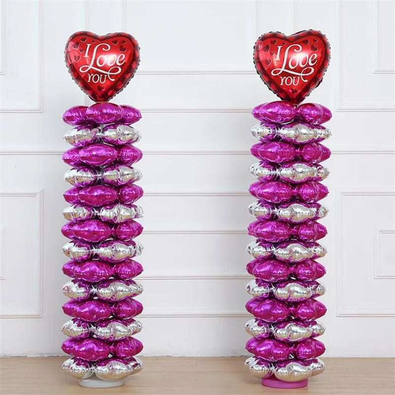  2Sets Balloons Column Stand Kits Arch Stand with Frame Base and Pole Wedding Birthday Party Decor B