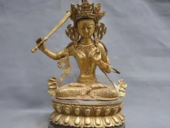 

17" China Tibet Buddhism Guanyin Manjushri Bodhisattva Buddha Bronze Statue