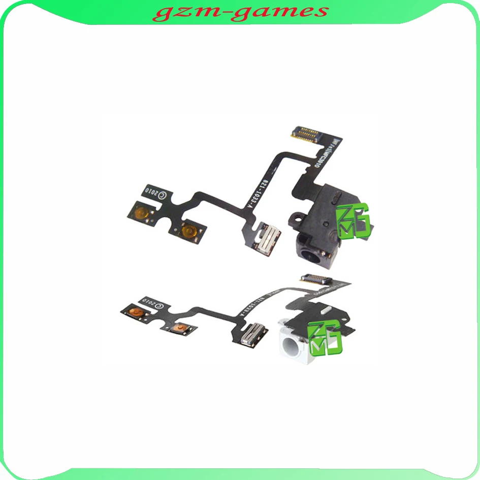 5pcs/lot Headphone audio Jack Flex Cable for Iphone 4 4G white/black Free shipping |